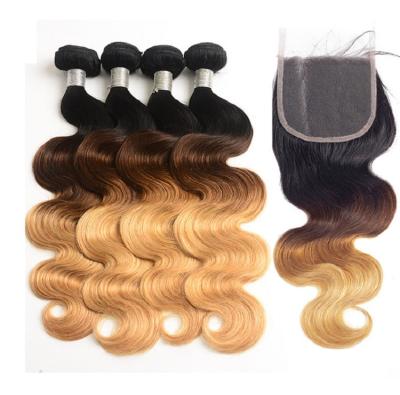 China Best Selling Silky Wave Straight 1B 4 27 Ombre Body Wave Hair For Black Woman for sale