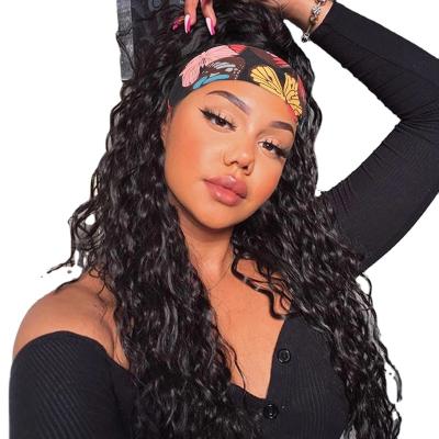 China Wholesale Water Wave Good Quality Afro Wig Curly Curly Virgin Hair Headband Wigs For Black Women Water Wave for sale