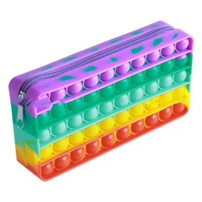 China New Silicone Mold Best Quality Student Pressure Reducing Pencil Case With Silicone Bubble Pencil Bag for sale