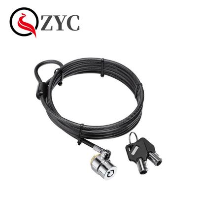 China Zinc Alloy Wholesale Product Laptop Security Steel Cable Lock With 2 Keys for sale