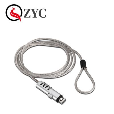 China Laptop Security 4 Digit Combination USB Laptop Cable Wire Lock for sale