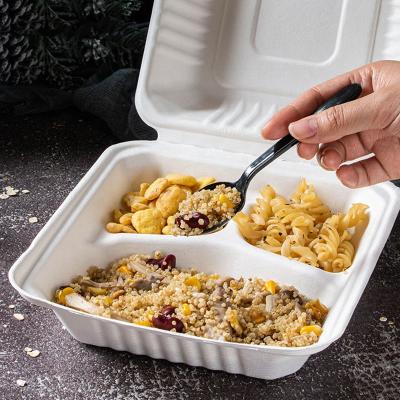 Chine vaisselle congelable de conteneur d'aliments de préparation rapide de canne à sucre de 8in de bloc supérieur 9in biodégradable de bagasse à vendre