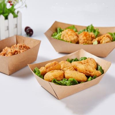 China 0.25LB 25# Biodegradable Disposable Tableware Boat Frie Snack Trays for sale