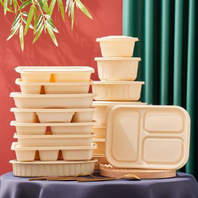 Cina Stoviglie a 10 pollici Bento Biodegradable Cornstarch Food Containers dell'amido di mais di 3 compartimenti in vendita