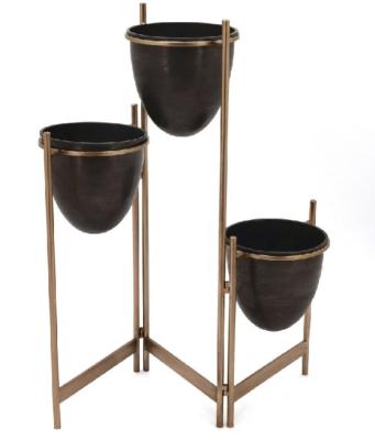 China CLASSIC Metal Flower Bucket Plant Stand Metal Gold Color Antique Flower Pot for sale