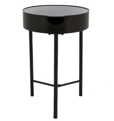 China Unique Accent Round Coffee Color Black Color Furniture Accent Living Room Design Side Table for sale