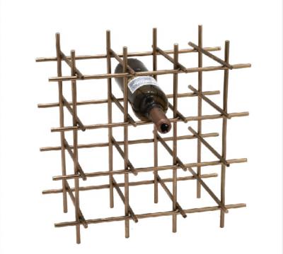 China Other High Quality Antique Wine Bottle Display Design Desktop Metal Gold Color Wine Rack for sale