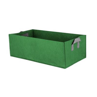 China Breathable Rectangle Fabric Nonwoven Planting Pots With Handles for sale