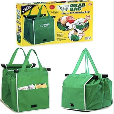 China Foldable Easy-Pack Grocery Bag For Shopping Cart for sale