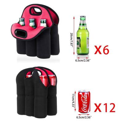 China Reusable Wine Carrier Tote Bag Two Bottle Insulated Neoprene Wine for sale