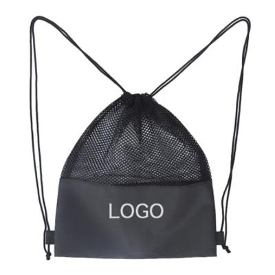 China Folding Mesh Bag Drawstring Backpack for sale