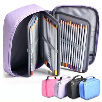 China Fashion\Comfortable\Durable Colorful/Watercolor Pencil Zipper Pen Bag With Handle Strap for sale