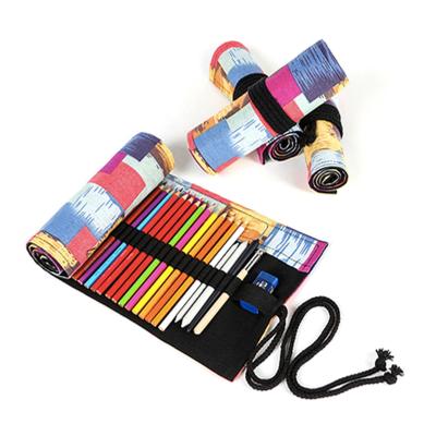 China 36 Slot Folding Roll Up Pencil Case Travel Pencil Bag for sale