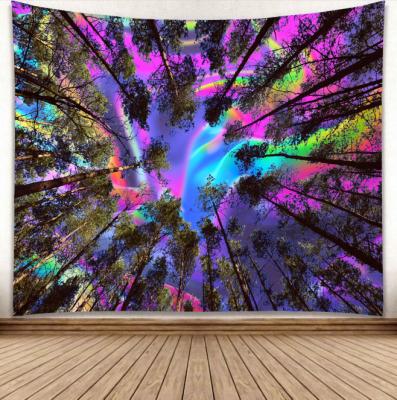 China Mandala Forest Mountain Psychedelic Trippy Hippy Print Sublimation Starry Night Simple Space Bohemian Tapestry 60