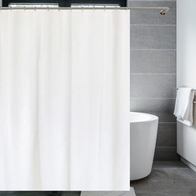 China Plain Durable Heavy Duty White Curtain Waterproof Solid Color Shower Curtain Size 180*180cm for sale