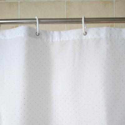 China Sustainable White Black Luxury Shower Curtain Glitter Bathroom Curtain 180*180cm for sale