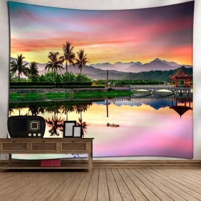 China Simple High Quality Coconut Tree Style Custom Digital Printing Tapestry for sale