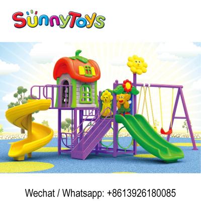 China Plastic Sunny Playground Toys Customized Park Two Swing for sale