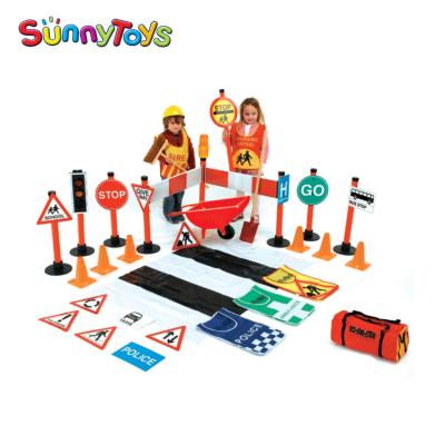 China Plastic outdoor playground for kids amusement roade sign exhibition traffic sign post for sale