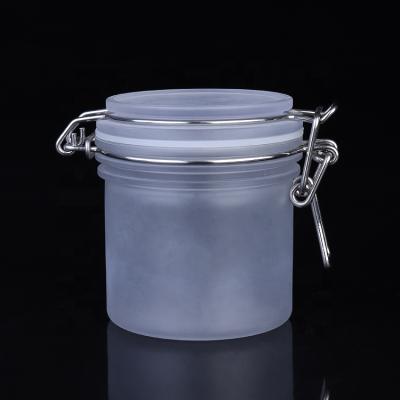 China Food packaging cosmetic packing jar 200ml eco-friendly frosted plastic kilner wire bullet jar for sale