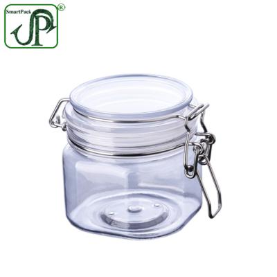 China New Style Food Packaging Square Kilner Cosmetic Packaging Jar With Metal Clasp Closure For Clay Packaging for sale