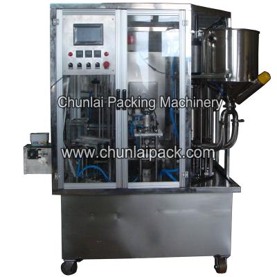 China Beverage Yogurt Greek Cup Lid Filling Sealing Machine for sale