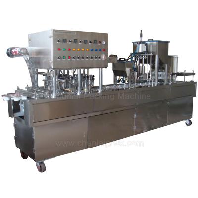 China BG60A-4C Food Juice Syrup Cup Packed Fruit Filling Sealing Packing Machine for sale