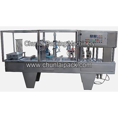 China Products Plexi Glass Cover Yogurt Cup Filling And Sealing Machine for sale