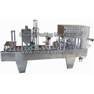 China Automatic High Food Production Plastic Cup Filling And Sealing Machine for sale