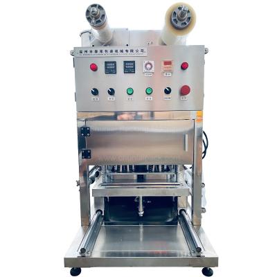 China Desktop Pneumatic Beverage Tray With Nitrogen Flush Sealing Machine for sale