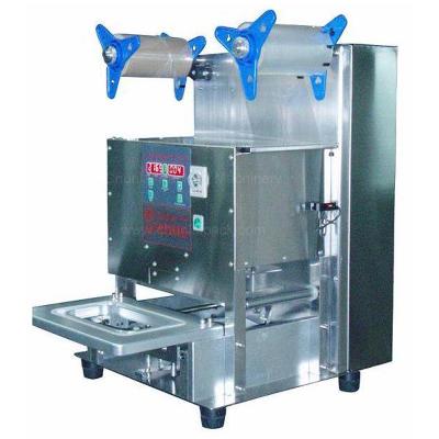 China Automatic Beverage Table Type Tray Sealing Machine for sale