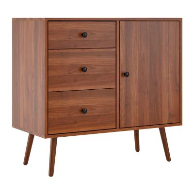 China New Walnut Color Fashionable Modern Design Modern Design Sideboard Living Room Bedroom 3 Drawer Melamine Melamine Cabinet Home Dining Chest for sale