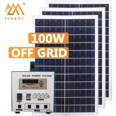 China 100W Solar Panel Portable Solar Powered Home Solar Home Power System for sale