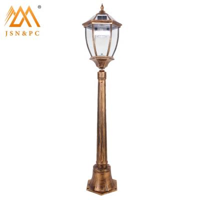 China Modern Design Durable Bronze Aluminum Waterproof Led Solar Outdoor Garden Pillar Light 1W for sale