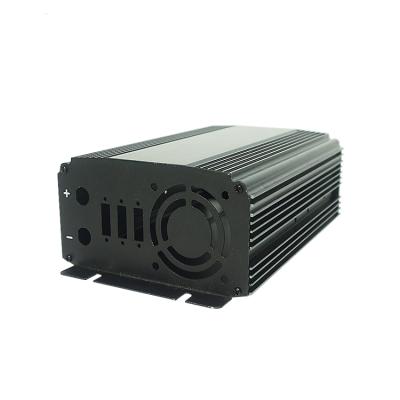 China Power Inverter Customize Black Anodic Oxidation Aluminum Extruded Case Amplifier Box Electronic Enclosures for sale