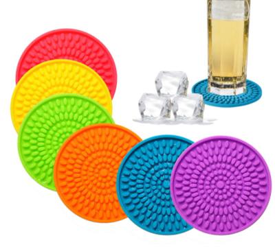 China Viable Silicone Coaster Cup Cups Mat Drinks Pads Table Placemat Kitchen Accessories PVC Bar Coasters 2.75