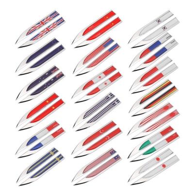 China Wholesale Europe Flag Foil Blade Car Logo Badge Sticker Metal Stickers Cars Emblem Side Door for sale