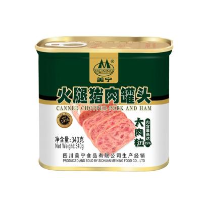 China 340g canned cut pork and ham ham luncheon meat canned food canned meat for sale