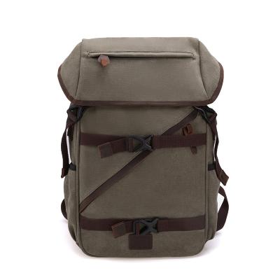 China With Custom USB Fashion Design Army Green Canvas Rucksack USB School Backpack Travel Canvas Backpacks For Women Men for sale