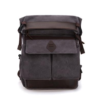 China With USB Mens Vintage Style Backpack Backpacks Canvas Flap Leather Waxed Backpack for sale