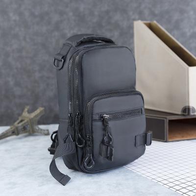 China With USB Soft Lightweight Mens Black Cross - Body Sling Chest Bag for sale