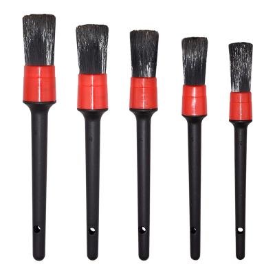 China 5 Pack Eco-Friendly Plastic Boar Bristle Handle Soft Hair Car Cleaning Auto Cleaning Brush Cleaning Brushes for sale