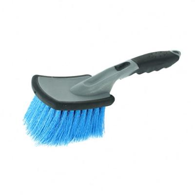 China Small brush with comfort bumper nylon non-slip handle scrub auto wash area to clean your blue car wheel brush for sale