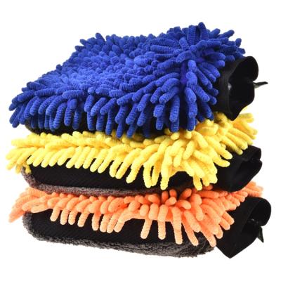 China Wholesale Custom Car Wash Microfiber Chenille Car Wash Mitt With Logo Wash Mitt Car Cleaning Waterproof Hot Selling Microfiber for sale