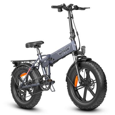 China Aluminum alloy Ep-2 pro 750w HIGH 48v 13Ah Engwe upgraded 20 inch general tire shock absorber folding mountain front electric city fat bike for sale