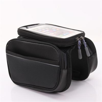 China Touch Screen Bicycle Bag Seat Tube Frame Accessories Water Resistant Bike Bag for sale