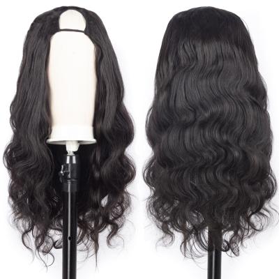 China Free Shipping Rosspretty Tangle Free Body Wave U Part Wig 10-30 Inch Natural Remy Hair U Shape Glueless Wig Human Peruvian Hair Unit Color for sale