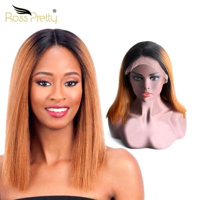 China Color silky straight brown lace frontal 1b/30 honey ombre wave 1b/30 hair for black women frontal wigs colored lead wig for sale