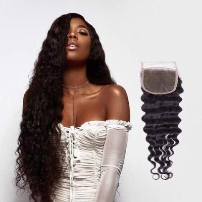 China Free Sample 4x4 5x5 Human Hair Extensions 13x6 HD Silky Straight Lace Remy Low Wave Closure And Headband for sale