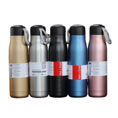 China New Business Vacuum Flask Bottle With Rope Stainless Steel Portable Custom Logo 350ml 550ml Vacuum Flask for sale